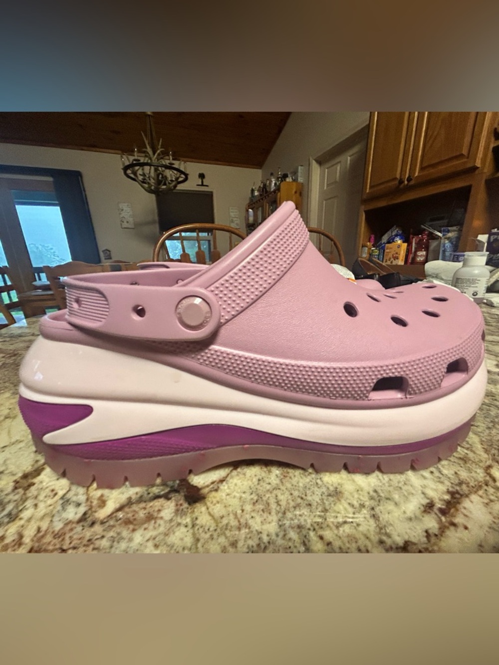 NWT CROCS Women's 12 & Men’s 10 Pink & Purple Platform Clogs Slip On